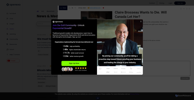 Security scan screenshot of https://openexo.com/feed/item/claire-brosseau-wants-to-die-will-canada-let-her