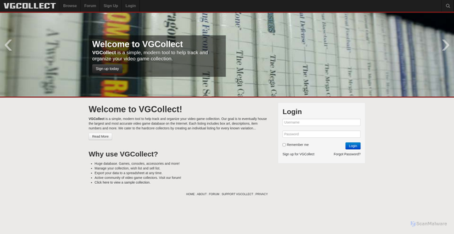 Security scan screenshot of https://vgcollect.com