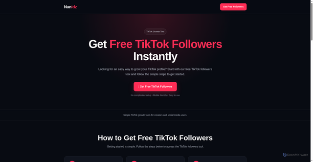 Security scan screenshot of https://free-tiktok-followers-dpqgsfa2wvip.edgeone.dev/