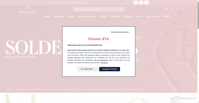 Security scan screenshot of https://histoiredor.com