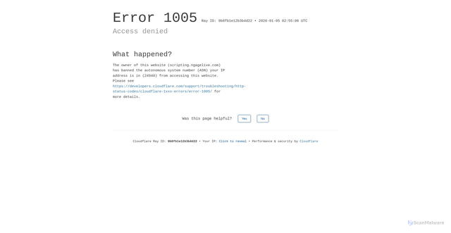 Security scan screenshot of https://scripting.ngagelive.com