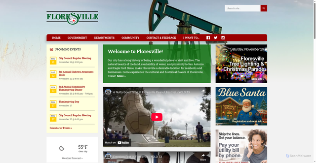 Security scan screenshot of https://www.floresvilletx.gov/