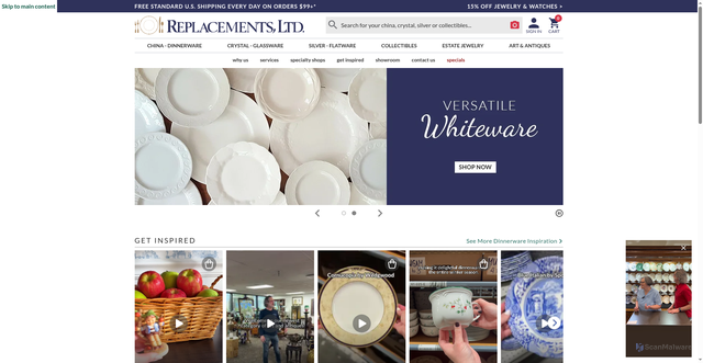 Security scan screenshot of https://www.replacements.com