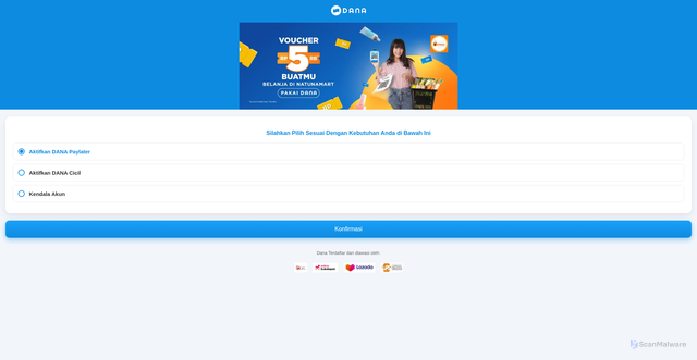 Security scan screenshot of http://danaindonesia-l.netlify.app/