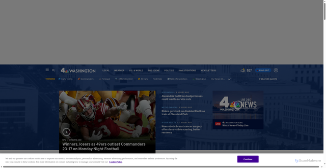 Security scan screenshot of https://nbcwashington.app.link