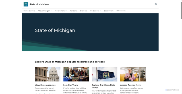 Security scan screenshot of https://mich.gov/