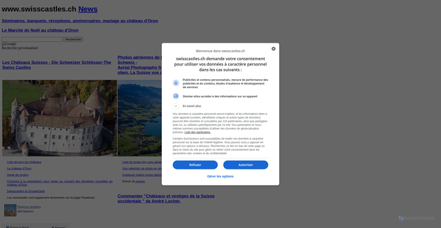 Security scan screenshot of https://www.swisscastles.ch