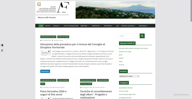 Security scan screenshot of https://www.agronominapoli.it/