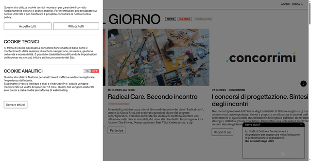 Security scan screenshot of https://ordinearchitetti.mi.it/it