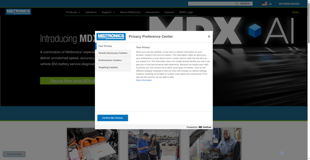 Security scan screenshot of https://midtronics.com