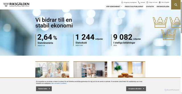 Security scan screenshot of https://www.riksgalden.se/