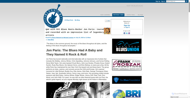 Security scan screenshot of https://blues.gr/profiles/blogs/an-interview-with-bluesman-roots-rocker-jon-paris-now-isn-t-that