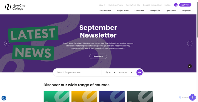 Security scan screenshot of https://www.ncclondon.ac.uk/