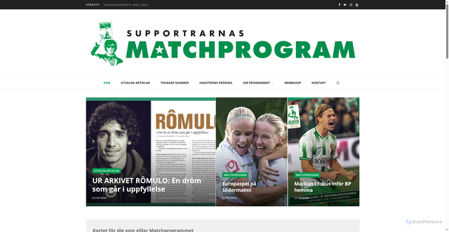Security scan screenshot of https://supportrarnasmatchprogram.se