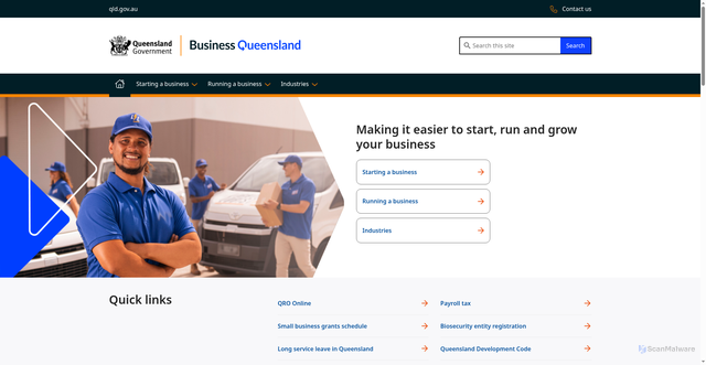 Security scan screenshot of https://www.business.qld.gov.au/