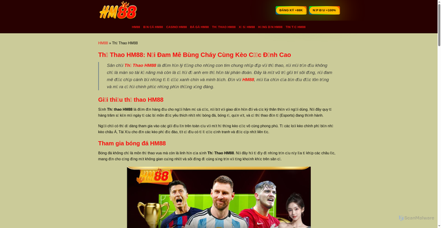 Security scan screenshot of https://hm88game.online/the-thao-hm88/