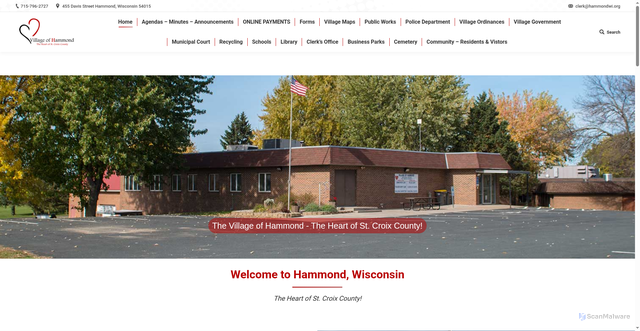 Security scan screenshot of https://hammondwi.gov/