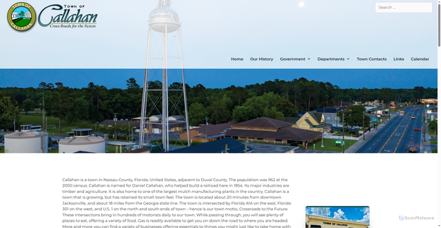 Security scan screenshot of https://www.townofcallahan-fl.gov/