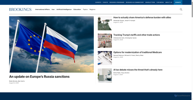 Security scan screenshot of https://brookings.edu