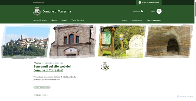 Security scan screenshot of https://www.comune.torresina.cn.it/