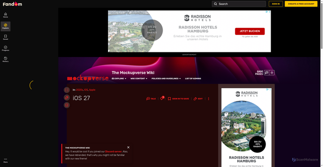 Security scan screenshot of https://mockupverse.fandom.com/wiki/IOS_27