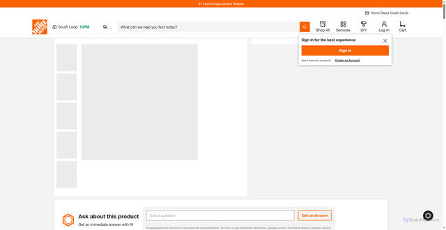 Security scan screenshot of https://www.homedepot.com/p/Home-Accents-Holiday-3-Piece-Halloween-Classics-LED-Faceless-Witches-H39-25GM56286/333690714