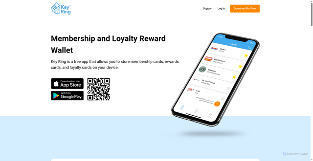Security scan screenshot of https://keyringapp.com