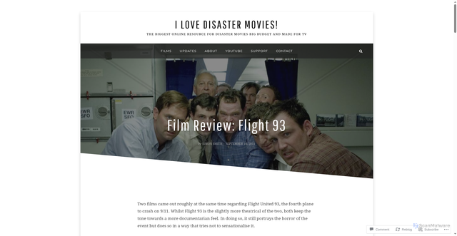 Security scan screenshot of https://ilovedisastermovies.com/2011/09/10/film-review-flight-93/