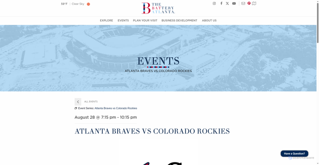 Security scan screenshot of https://batteryatl.com/event/atlanta-braves-vs-colorado-rockies/2026-08-28/