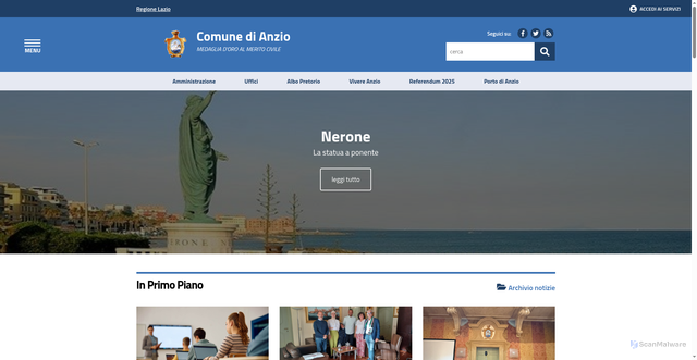 Security scan screenshot of https://www.comune.anzio.roma.it/