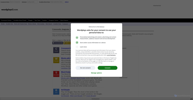 Security scan screenshot of https://wordplays.com