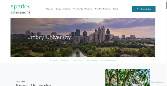 Security scan screenshot of https://www.sparkadmissions.com/resource/emory-university/