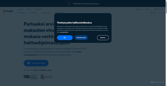 Security scan screenshot of https://au.ff.avast.com