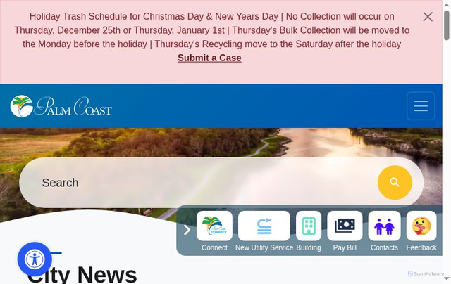 Security scan screenshot of http://palmcoast.gov/