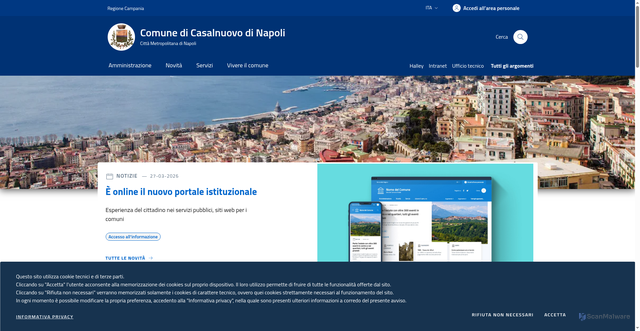 Security scan screenshot of https://www.comune.casalnuovo.na.it/