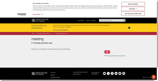 Security scan screenshot of https://www.manchester.gov.uk/meetings/meeting/1442/mersey_valley_joint_committee