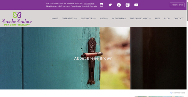 Security scan screenshot of https://brookebralove.com/about-brene-brown/
