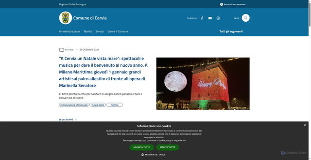 Security scan screenshot of https://www.comune.cervia.ra.it/it/