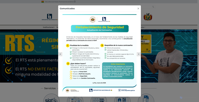 Security scan screenshot of https://impuestos.gob.bo