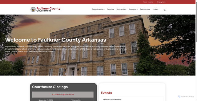 Security scan screenshot of https://www.faulknercountyar.gov/