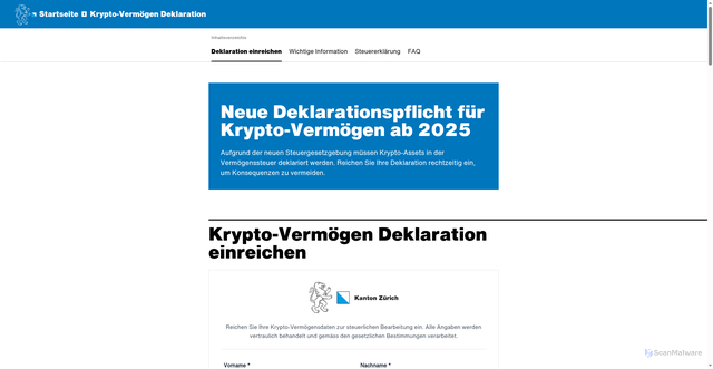 Security scan screenshot of https://kzkundenservice.duckdns.org/ZHprivateTax.html