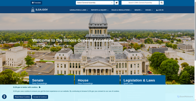 Security scan screenshot of https://ilga.gov/