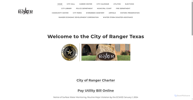 Security scan screenshot of https://www.rangertx.gov/