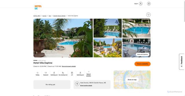 Security scan screenshot of https://www.hotel.info/en/hotel/427780