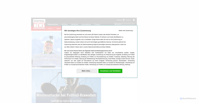 Security scan screenshot of https://suedtirolnews.it