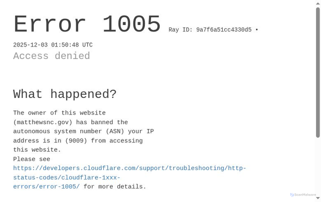 Security scan screenshot of https://matthewsnc.gov/