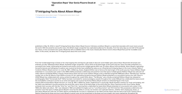Security scan screenshot of https://zonainspiratifstories-dph4djh8zu08.edgeone.app/17-intriguing-facts-about-alison-moyet.html