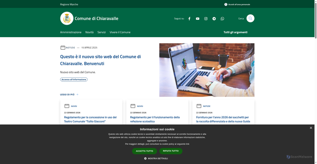 Security scan screenshot of https://www.comune.chiaravalle.an.it/it