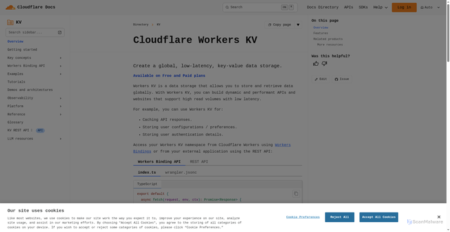 Security scan screenshot of https://cloudflare-docs-ejs.pages.dev/kv/