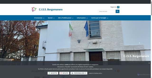 Security scan screenshot of https://www.cissborgomanero.it/it-it/home